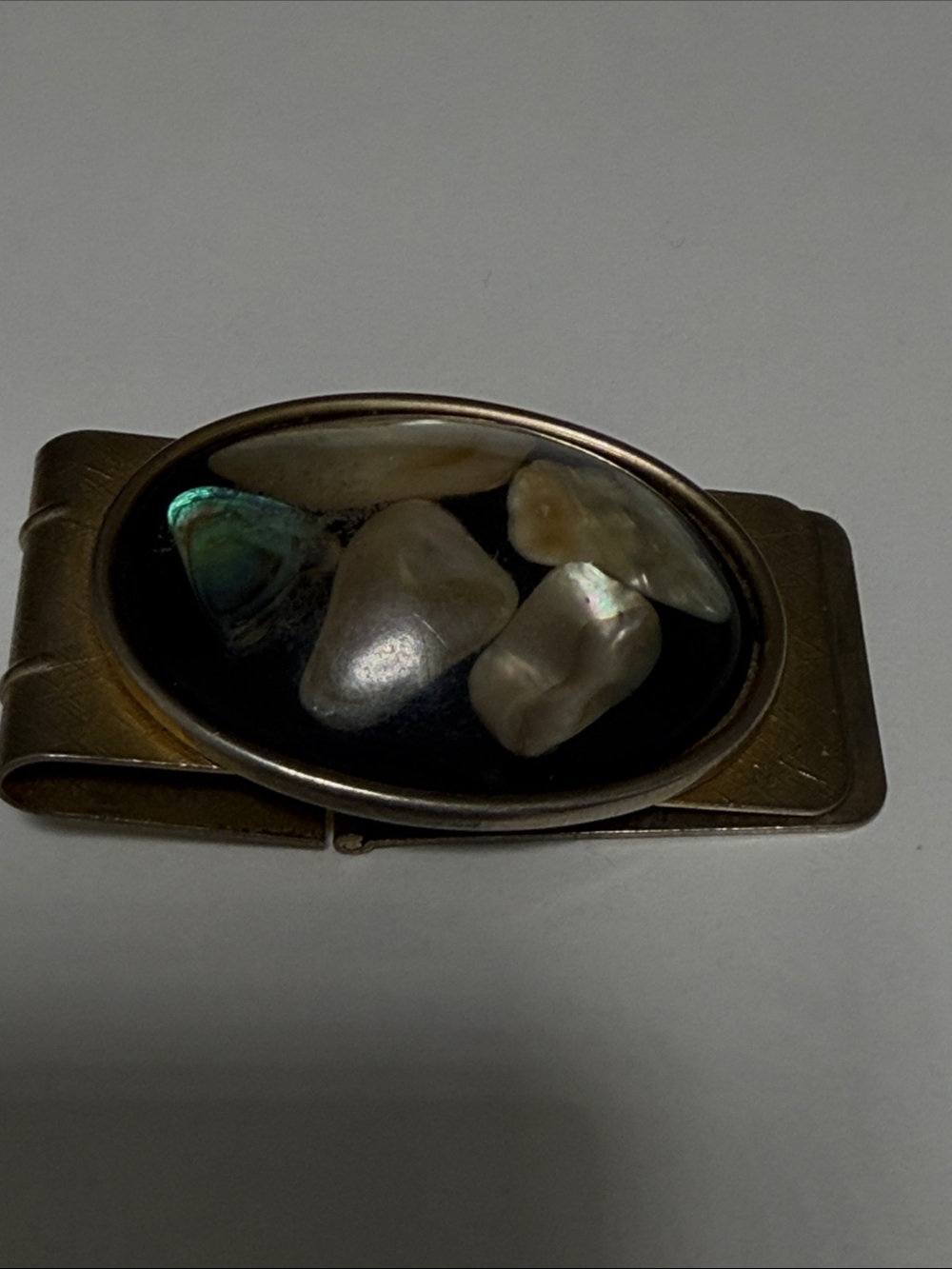 Vintage Genuine Abalone Shell Money Clip